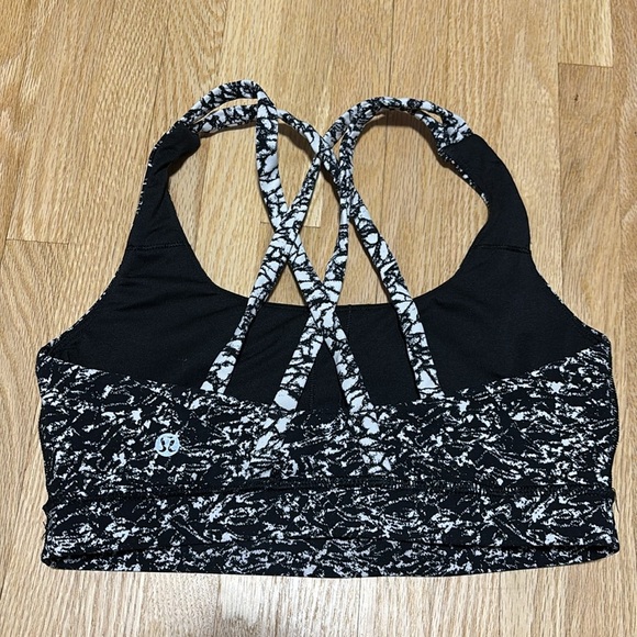 Lululemon Energy Bra Iced Wave White Black / Ice Breaker White Black - Picture 4 of 8